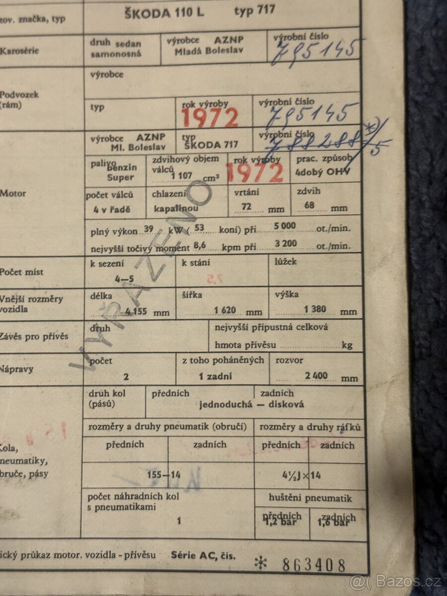 2 x Technický průkaz Škoda 110 L, VAZ 21073 kombi - 4