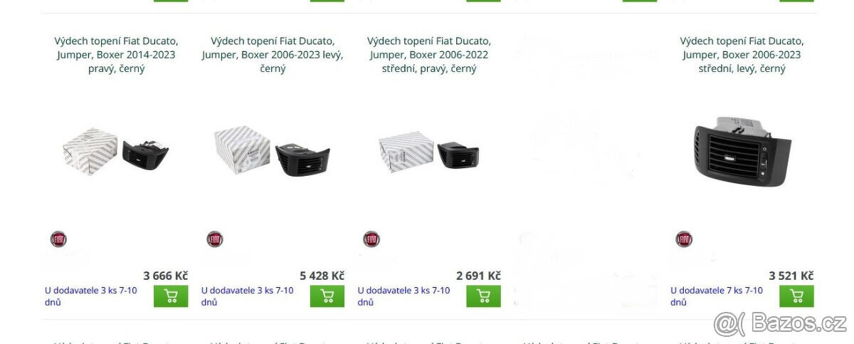 Ducato Boxer Jumper sada výdechů topení - 4