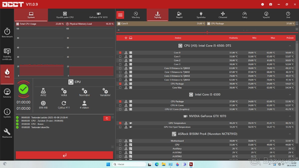 levné herní PC-i5 6500+GTX 1070+16GB RAM+SSD - 4