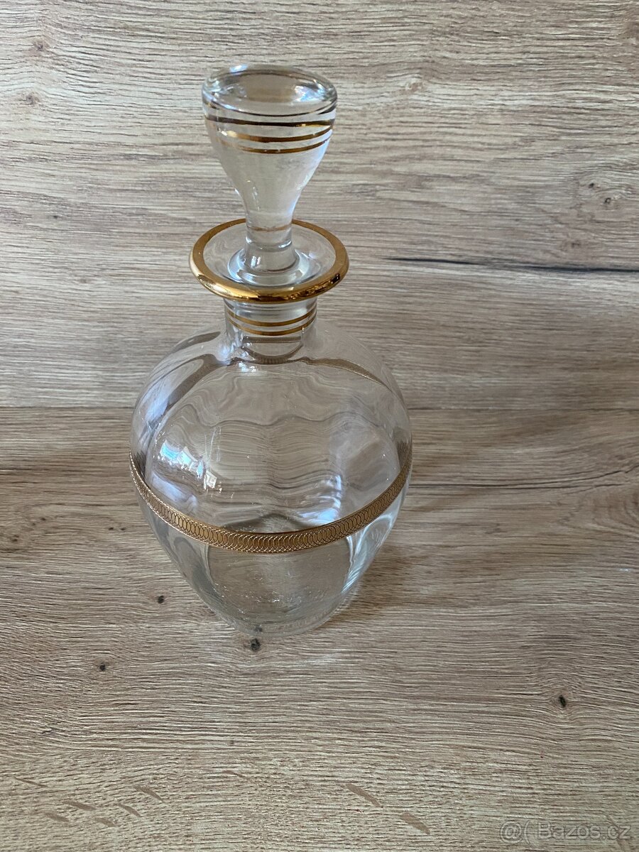 karafa stará skleněná karafa láhev na alkohol demižon - 4