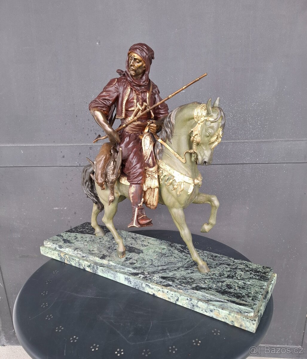 Velká starožitná bronzová socha - 4