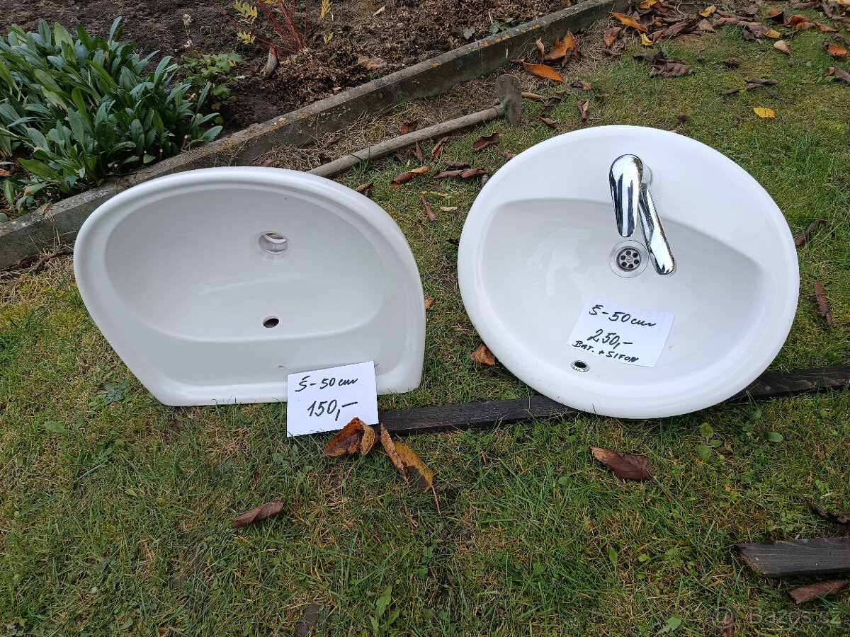 Prodám WC Geberit, umyvadla, desku s dřezem. - 4