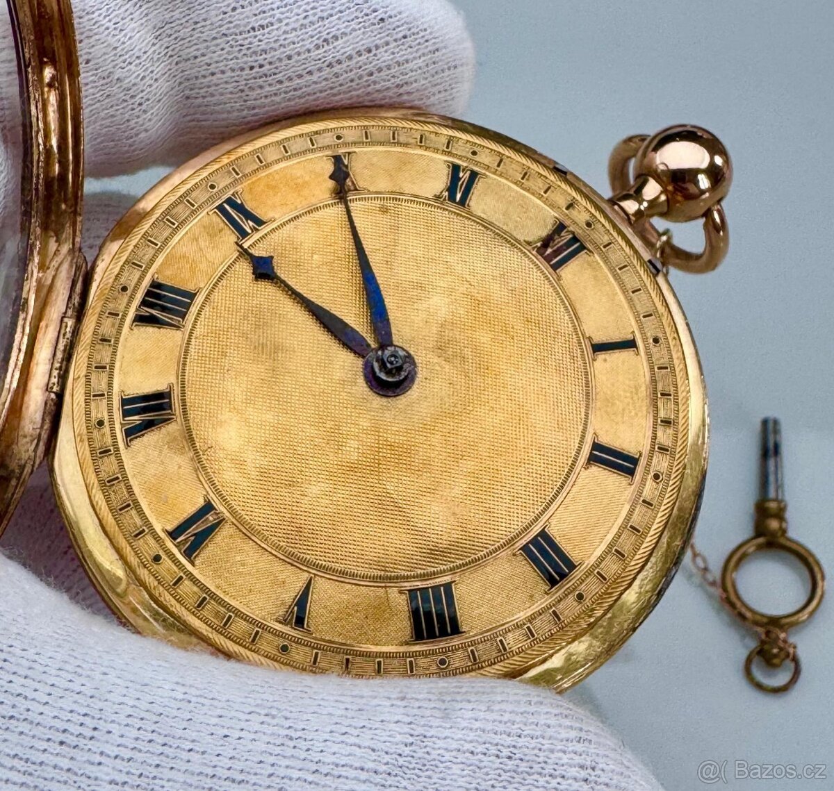 14K ZLATÉ PÁNSKÉ ŠPINDLOVKY SE ZLATÝM CIFERNÍKEM A S BITÍM - 4