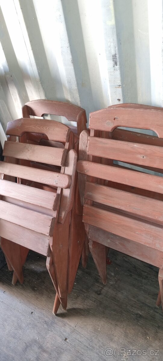 Zahradní dřevěné židle 6ks - 4