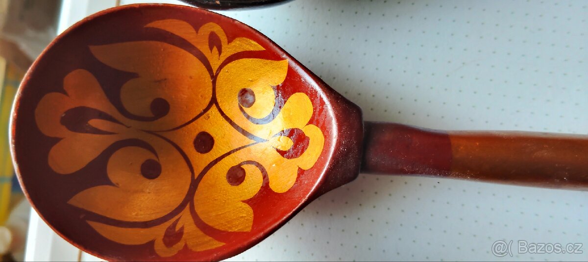 Dřevěné ručně malované lžíce SSSR - 4