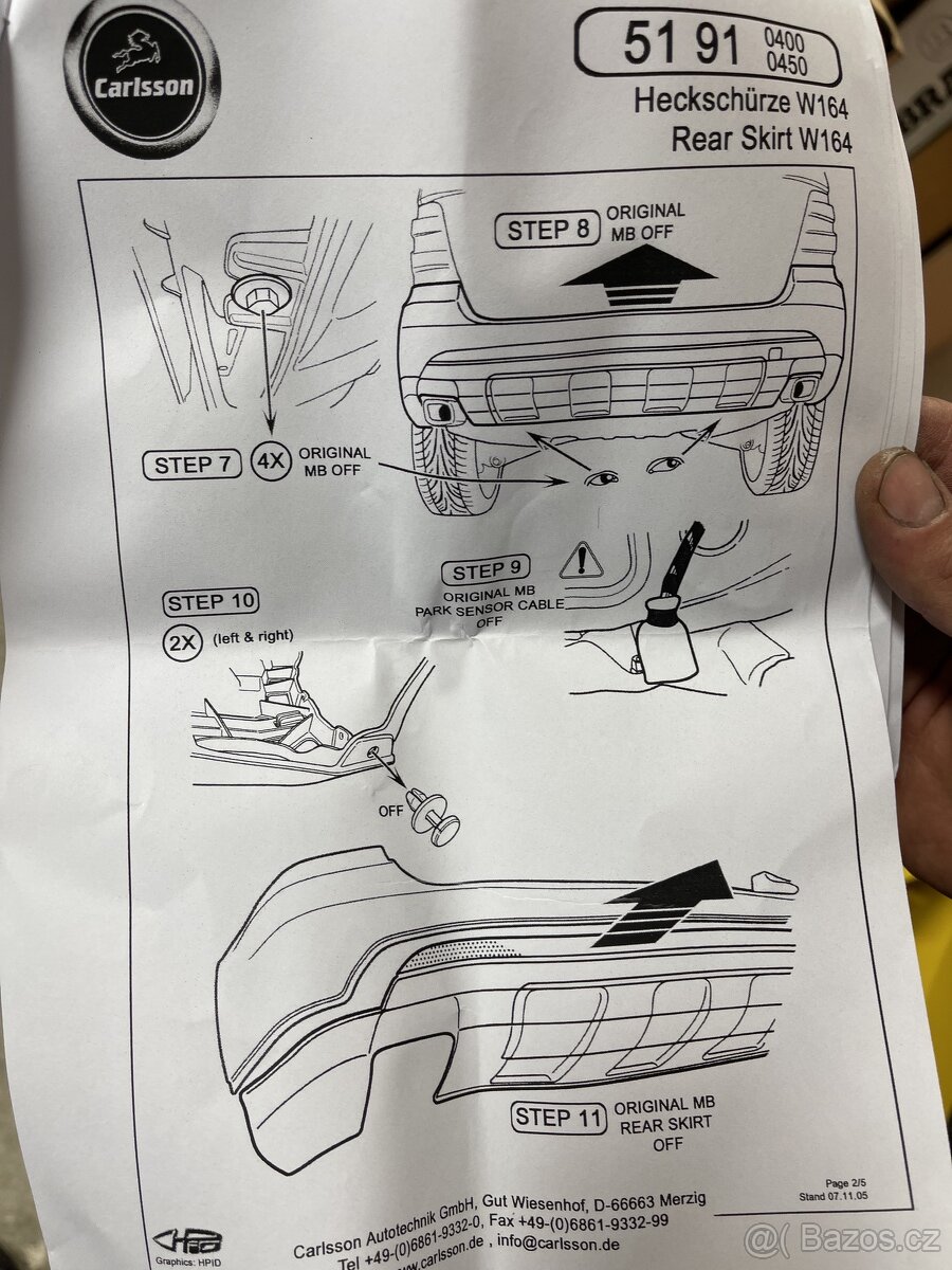 Spodní část nárazníku Carlsson na MB ML W164 - 4