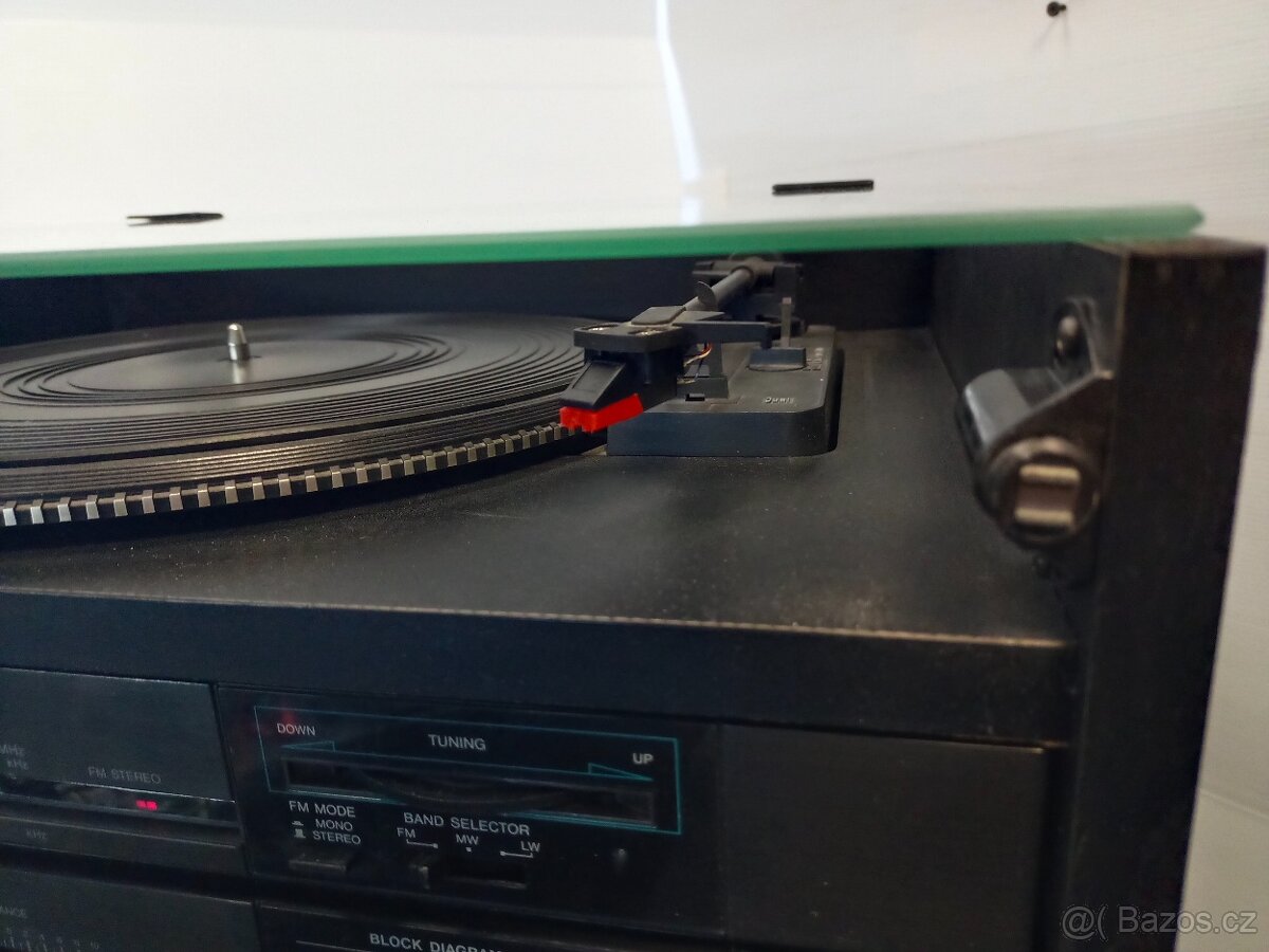 SHARP W11H musik center,věž Gramo,Rádio,Double deck - 4