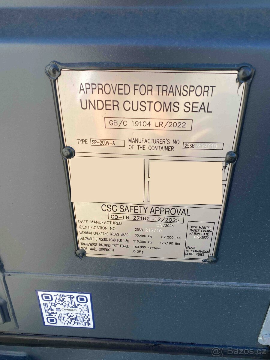 Prodám kontejner 20 stop – délka 6 m/ po 1 cestě - 4