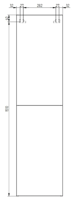 Vysoká skříňka závěsná, bílá 157x40x22cm - 4