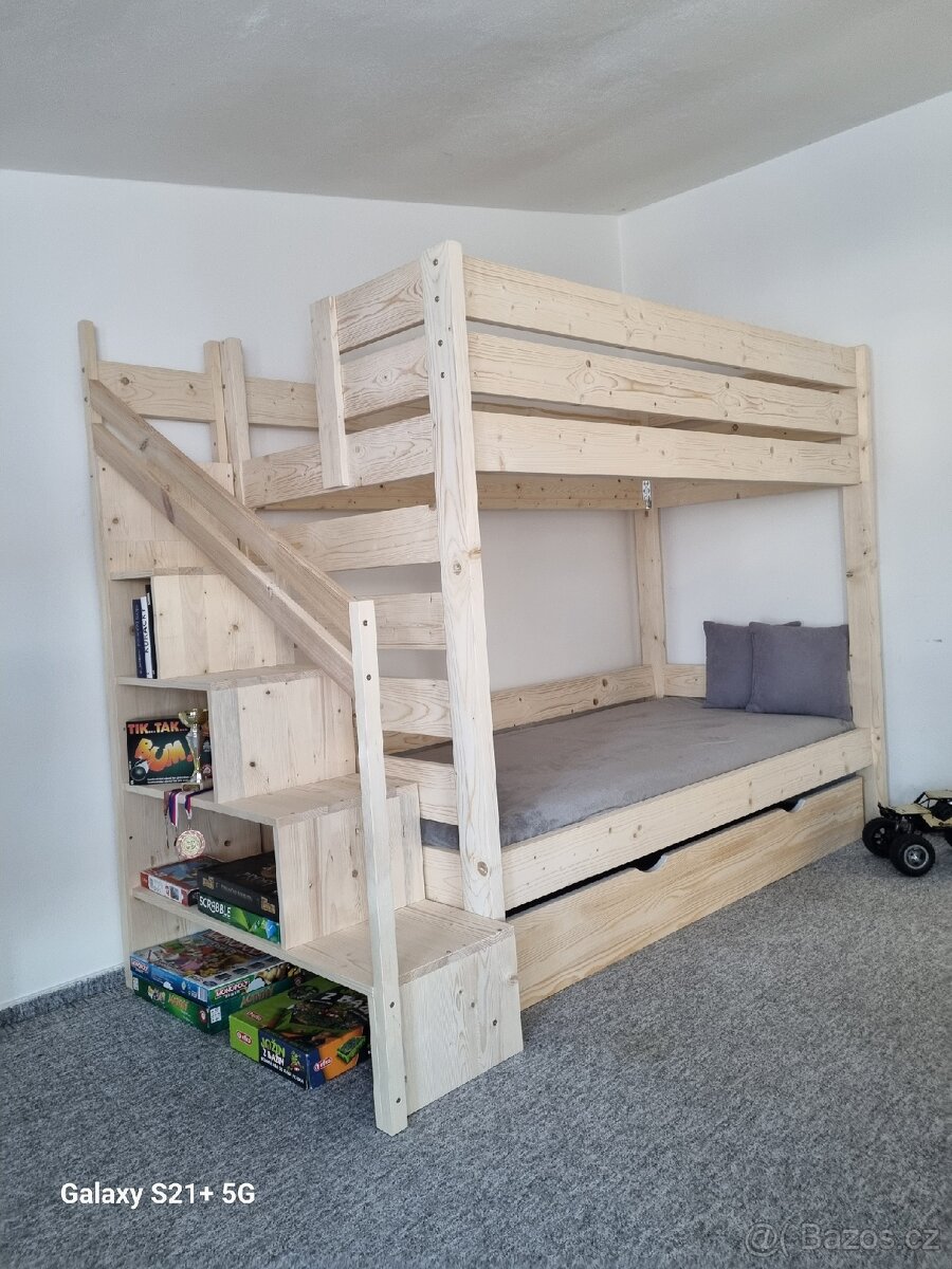 NOVÁ patrová postel, palanda 90x200 - 4