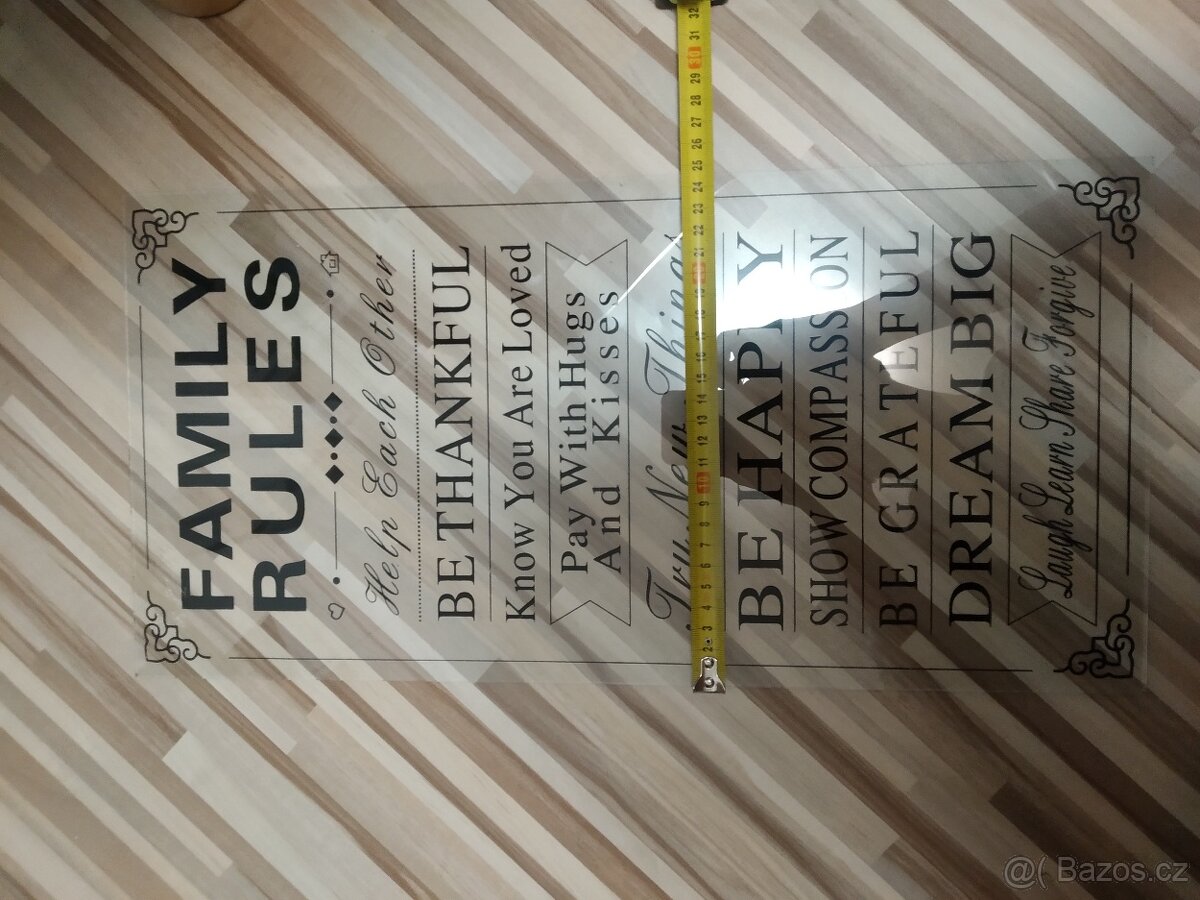 Skleněná dekorace Family Rules - 4