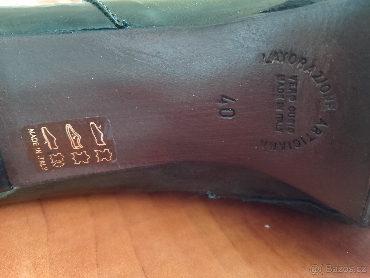 Celokožené kozačky velikost 40 - 4