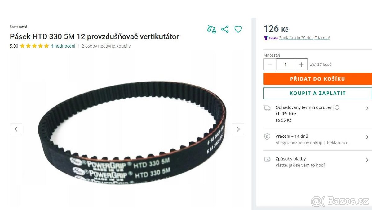 Náhradní řemen k vertikulátoru - 4