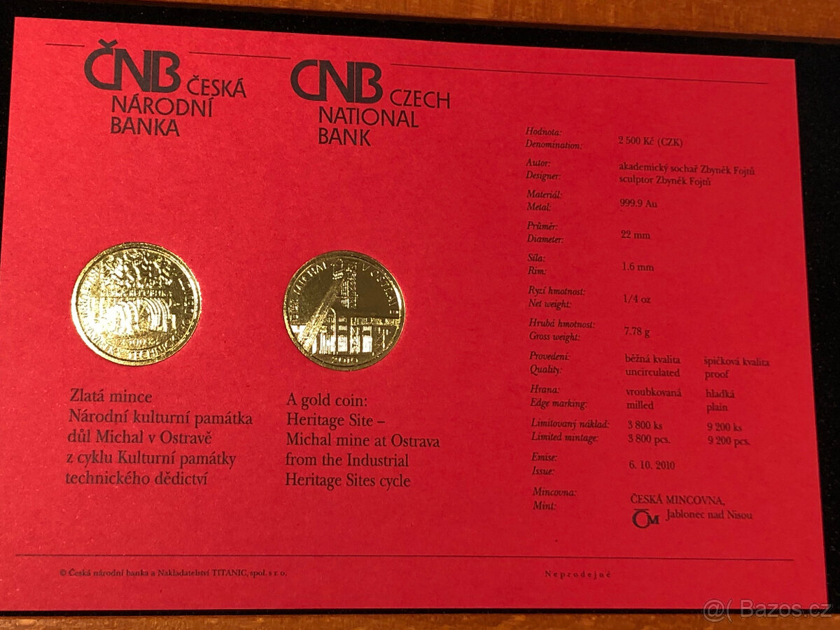 Zlatá mince důl Michal v Ostravě - BK - 4