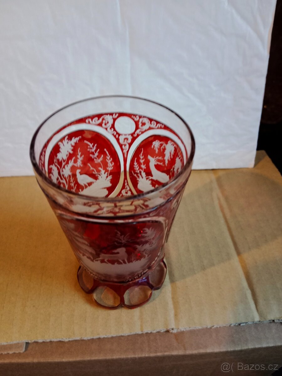 Hodně stará bohatě broušená sklenice - 4