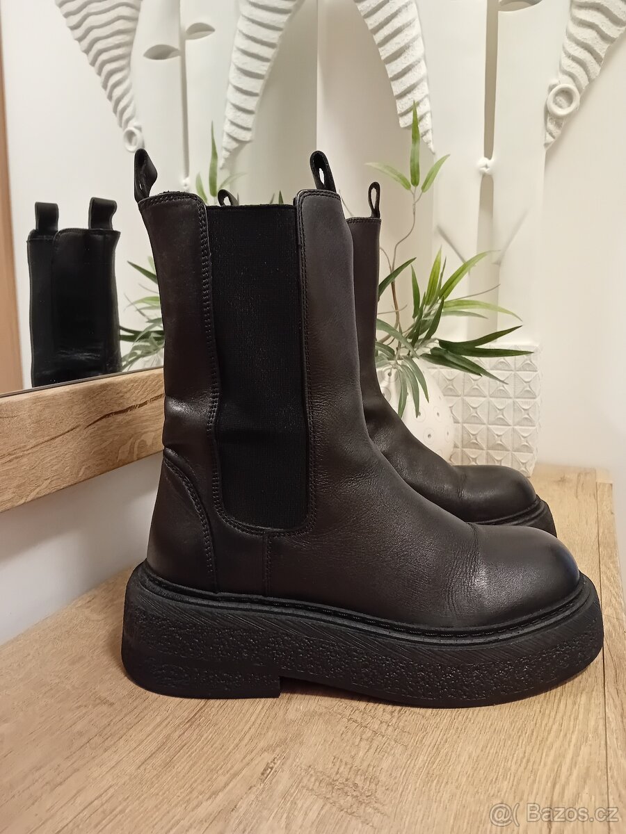 Badura dámské chelsea polokozačky vel. 39 kožené - 4