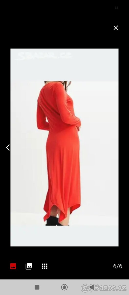 Dámské šaty červené velikost M-L, 40-42 polyester elastan - 4