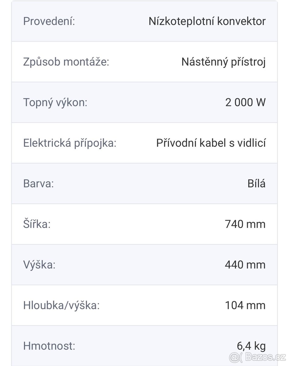 Elektrický přímotop 2KW - 4
