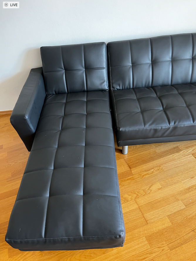 Černá rozkládací pohovka/gauč - 4
