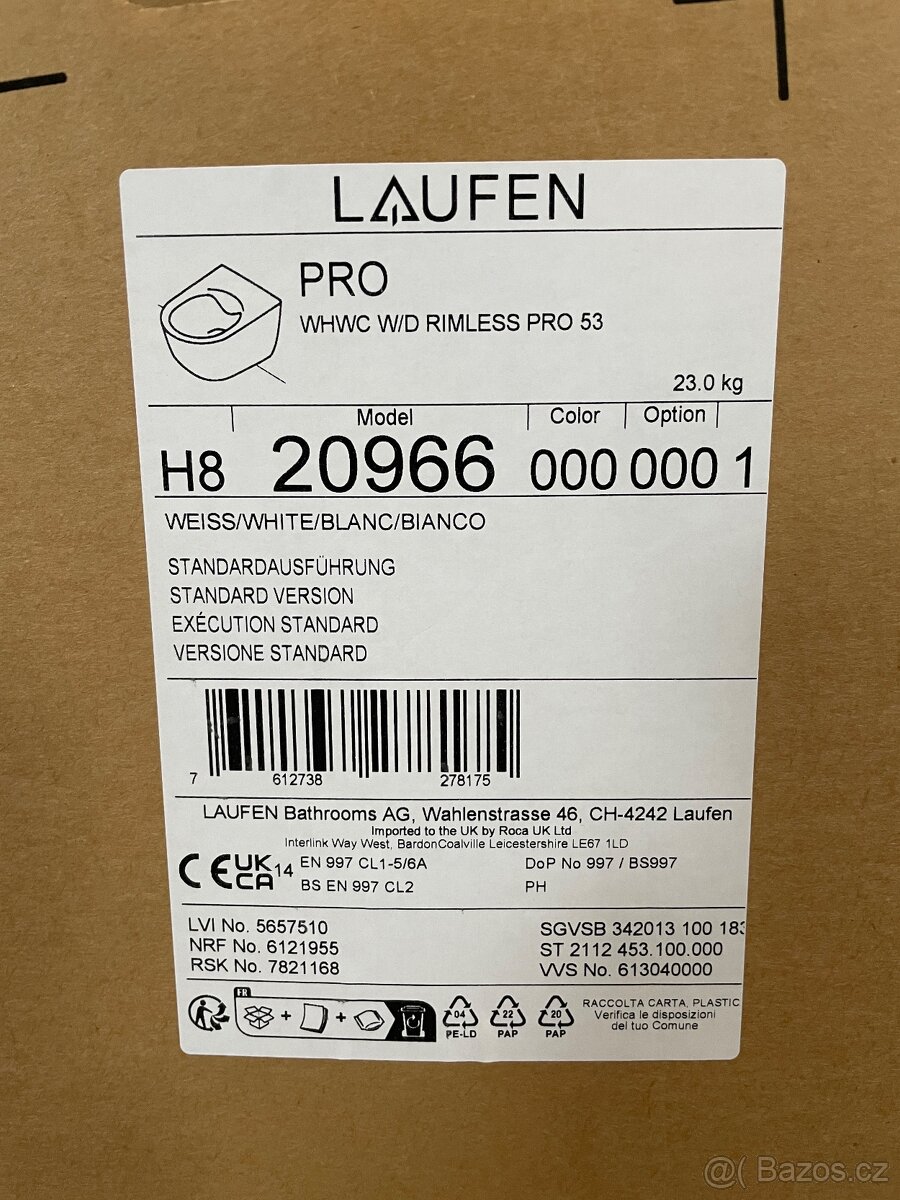 Závěsné WC Laufen 209660000001 skryté uchycení - 4