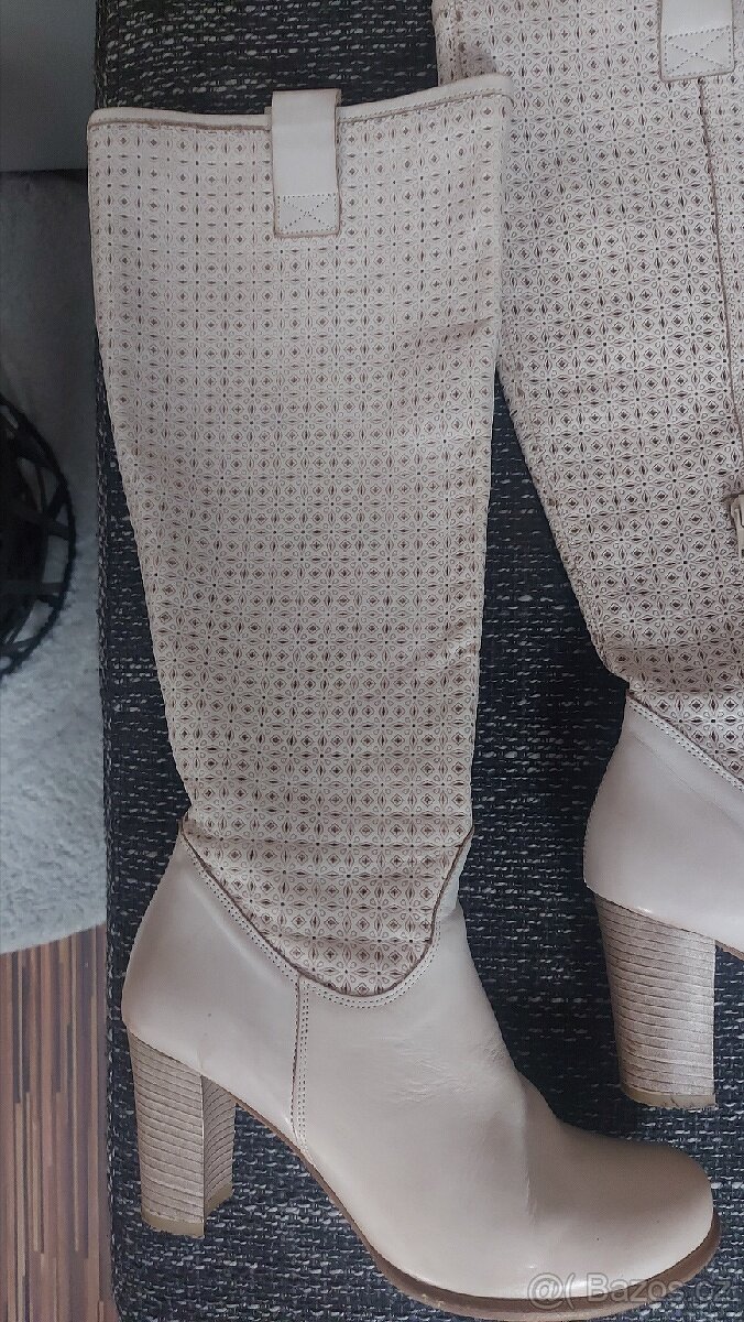 Dámské kožené kozačky Dapi - 4