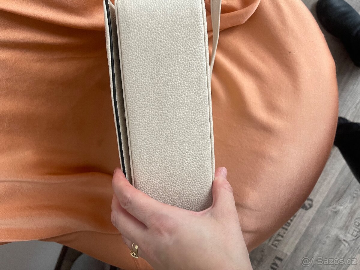 Kabelka nova bila smetana , kožená - 4