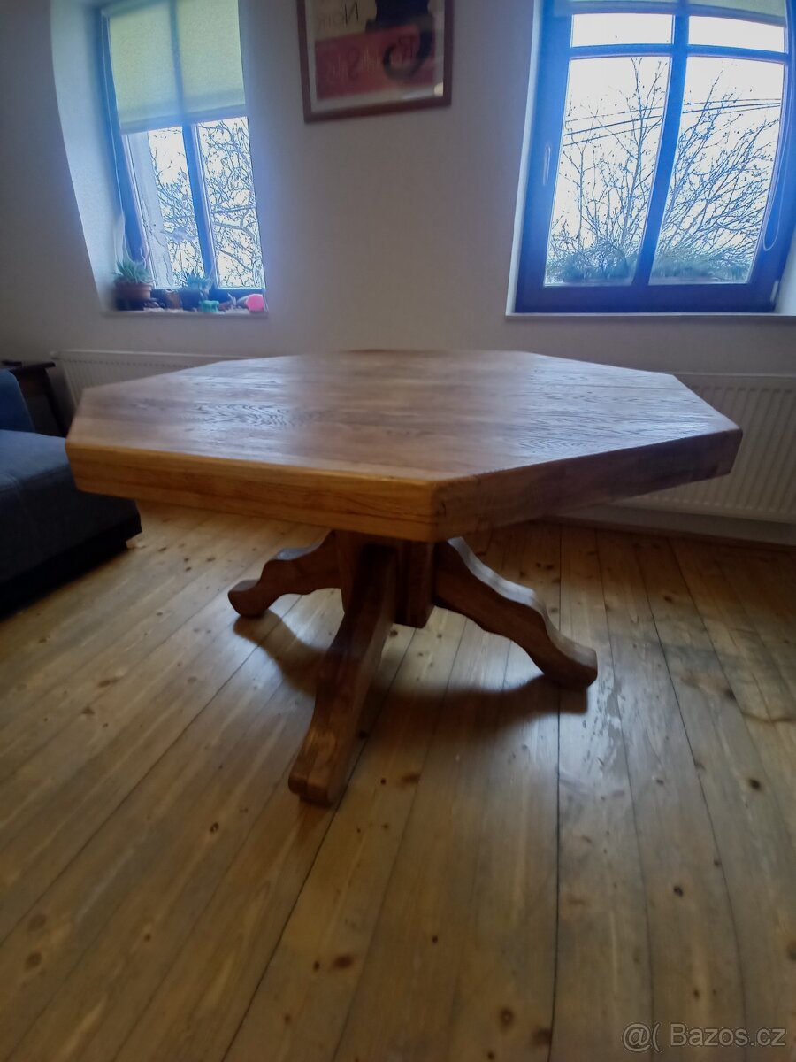 Dubový masivní jídelní stůl - 4