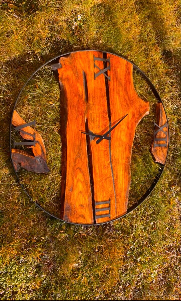 Hodiny z amerického dubu 100cm průměr - 4