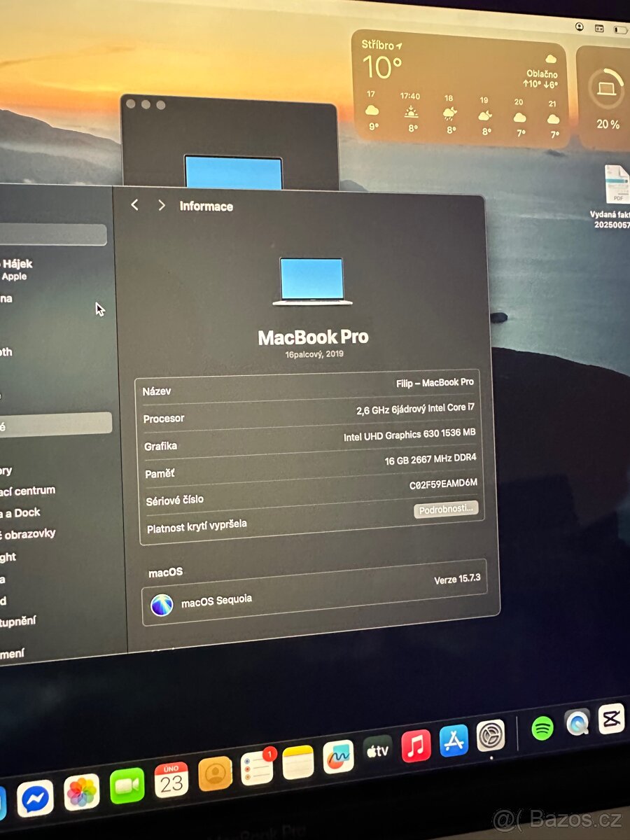 MacBook Pro 16” intel i7 / 16 GB RAM / Touch Bar – top stav - 4