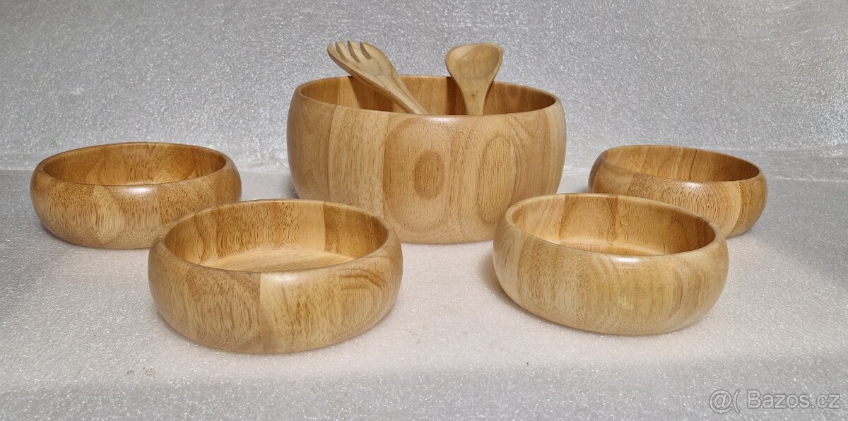 Sada dřevěných salátových misek 7ks - 4