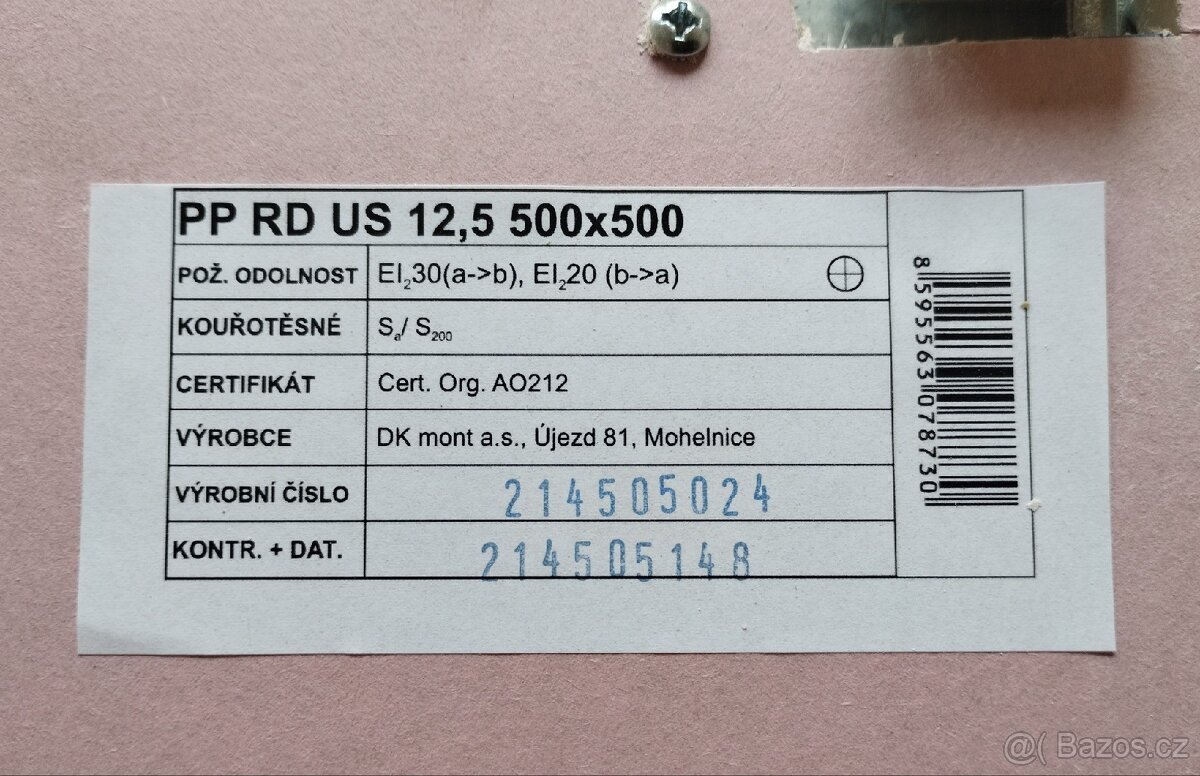 Revizní dvířka do SDK stěny protipožární 500x500 - 4