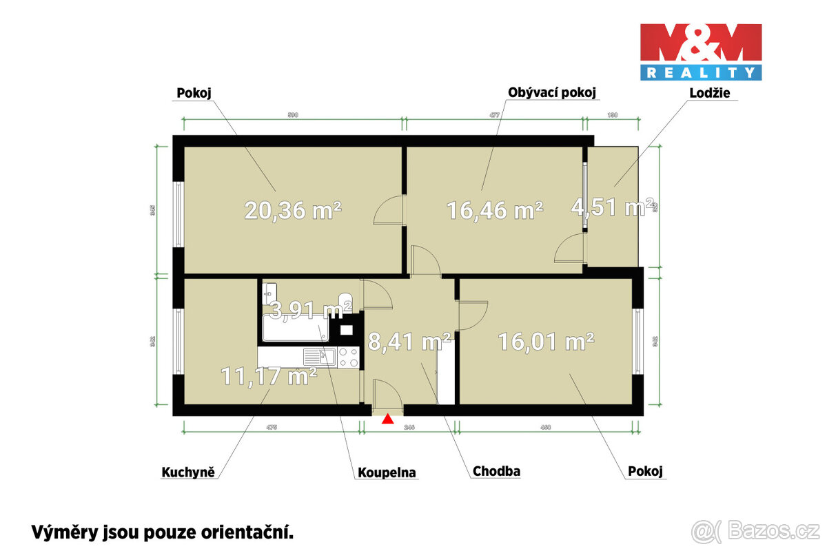 Pronájem bytu 3+1, 77 m², Plzeň, ul. Heyrovského - 4