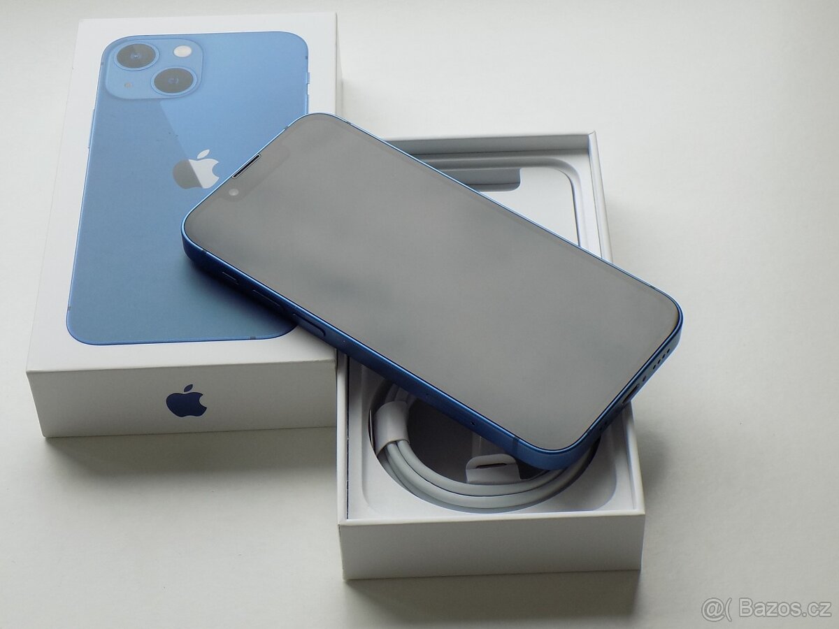 Apple iPhone 13 mini 256GB Modrý - ZÁRUKA - 100% BATERIE - 4