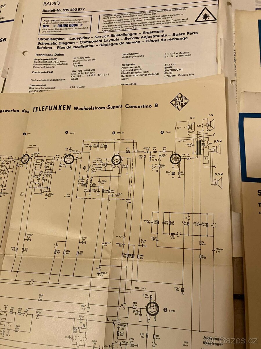 TELEFUNKEN HIFI originální servisní schéma a manuály 65ks - 4