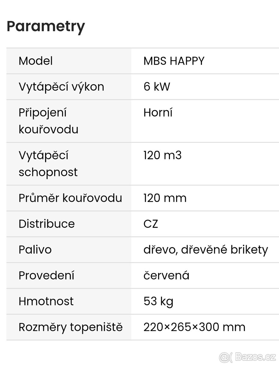 Krbová kamna MBS Happy - 4