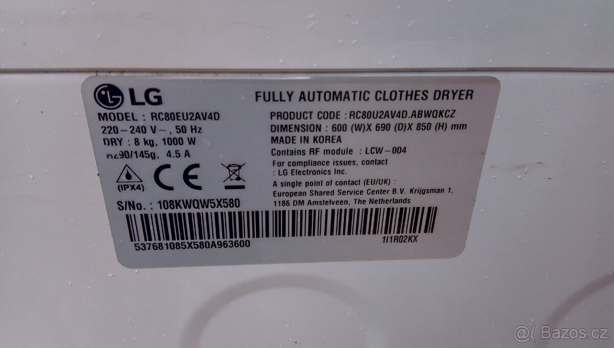 LG - sušička prádla - poškozený buben. - 4