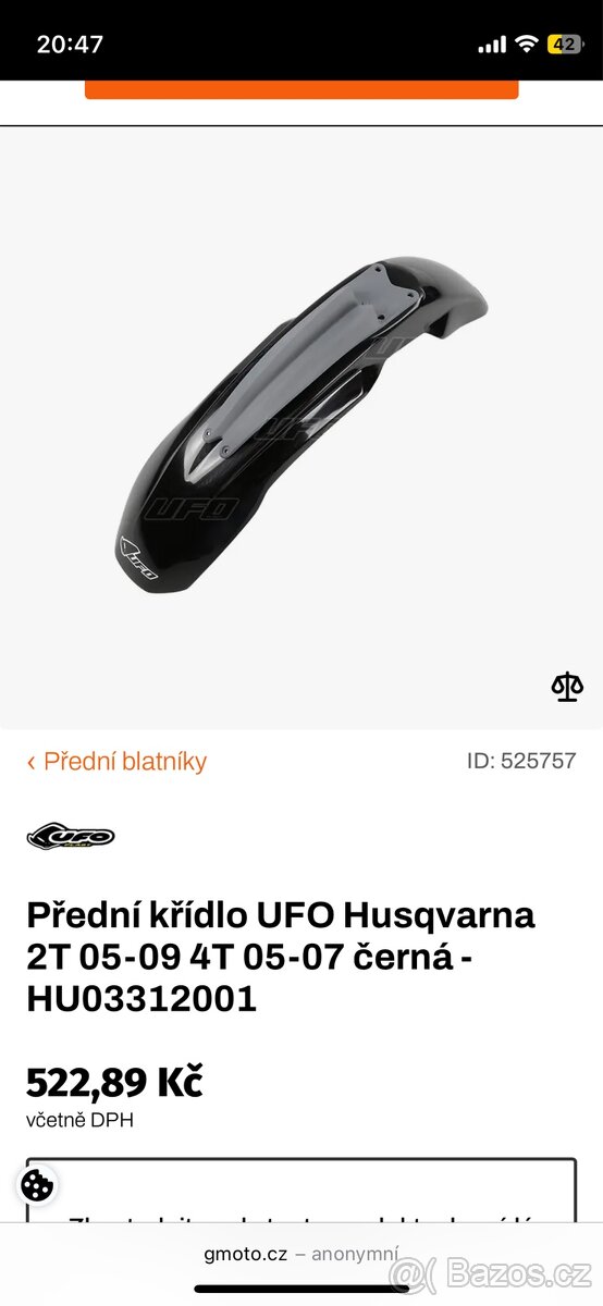 Přední blatníky Husqvarna - 4