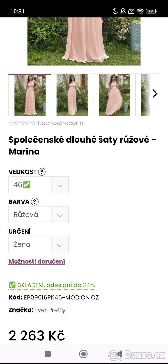 Růžové romantické šaty - 4