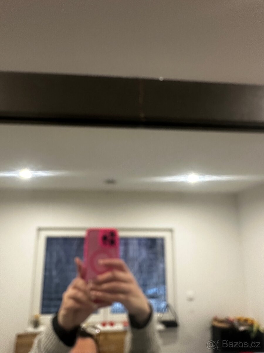 Šatní skříň šedá se zrcadlem - 4