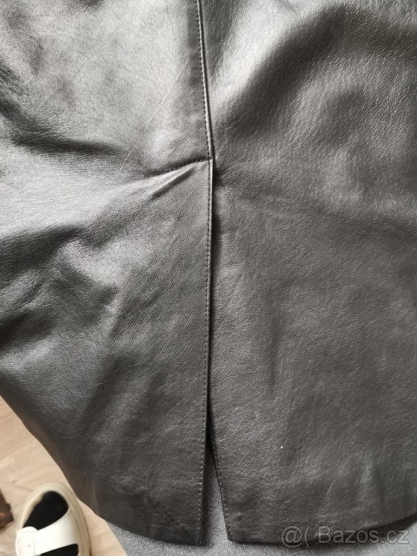 Kožený kabát-černý,Vel.38-40 - 4