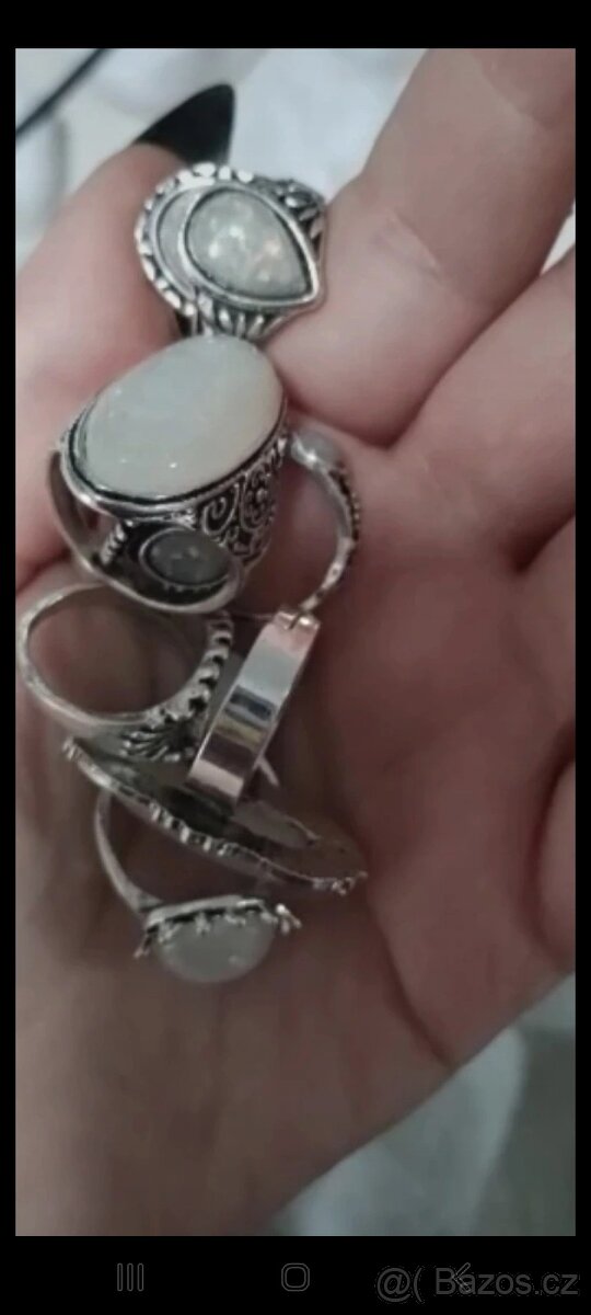 Nová sada souprava bižuterní 8 ks prstynku perletove - 4