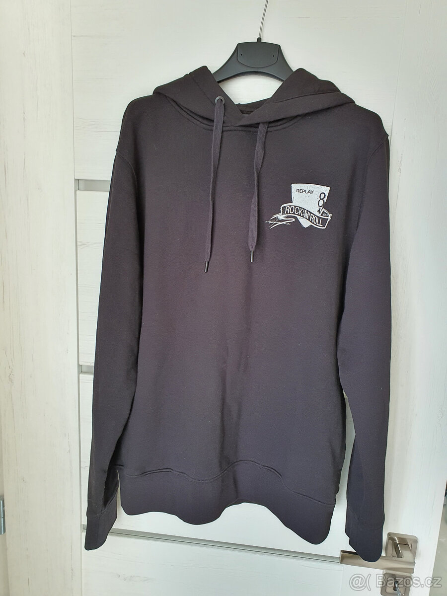 REPLAY - Pánská mikina s kapucí, černá, vel. M - 4
