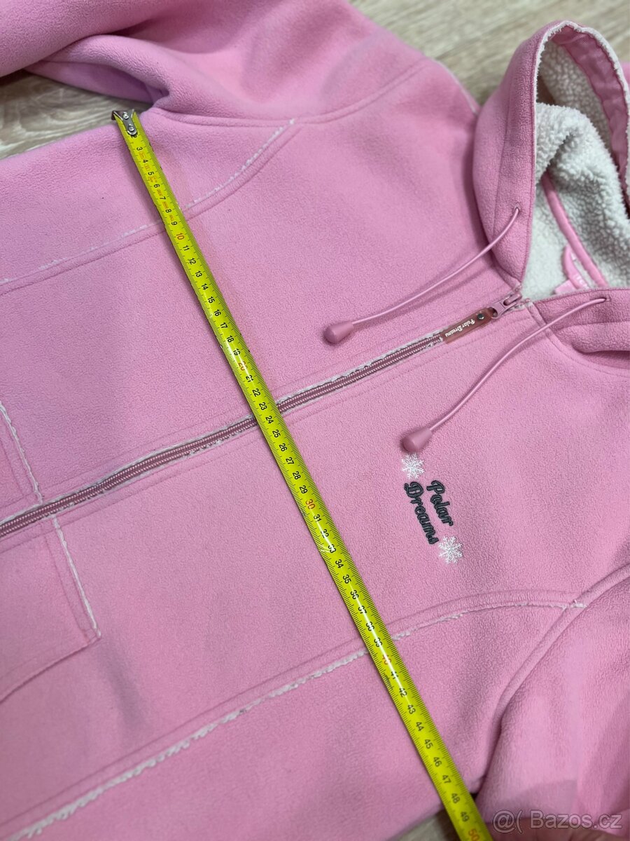 Růžová teplá podzimní bunda/kabát 40/42 - 4