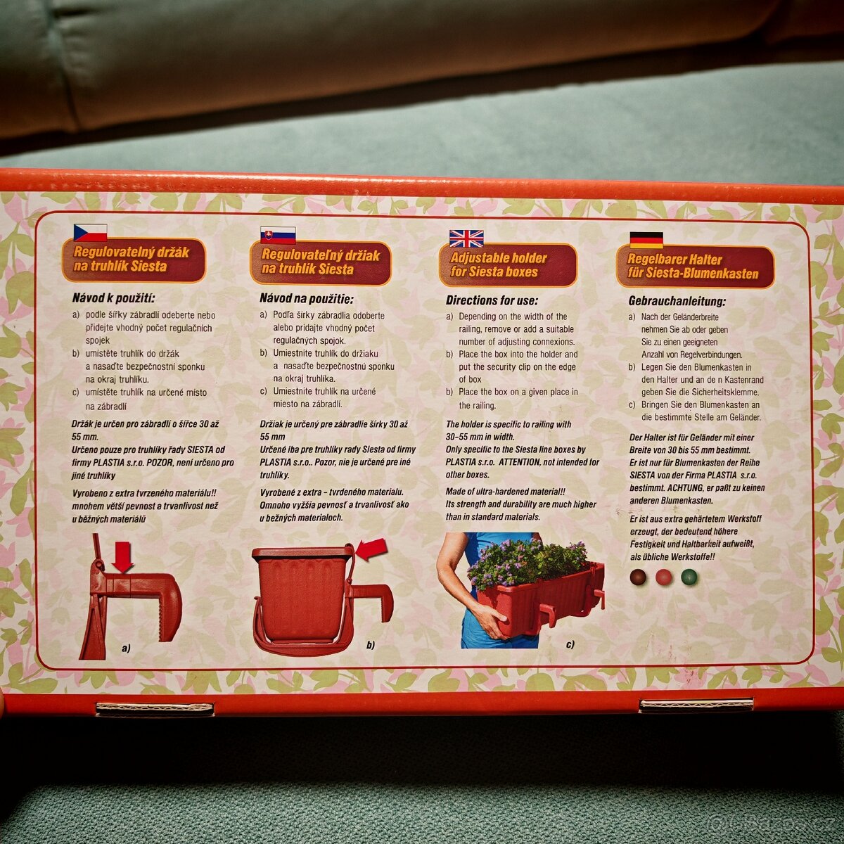 Držák regulovatelný na truhlíky Siesta, 2 balení - 4