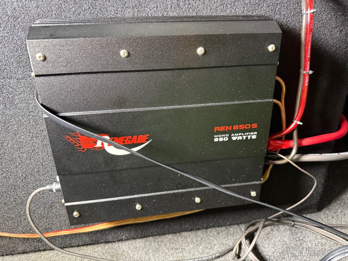 Auto audio, subwoofer JBL 12”, mono zesilovač Renegade - 4