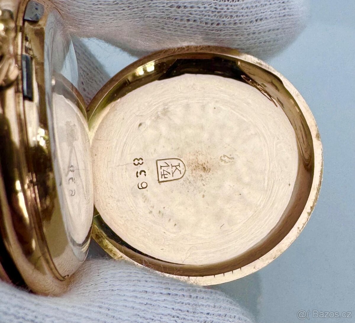 14K CELO ZLATÉ TŘÍPLÁŠŤOVÉ KAPESNÍ HODINKY GRAZIOSA - 4