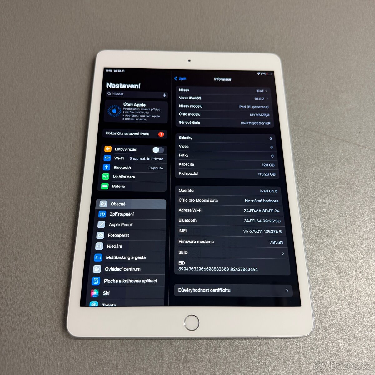 iPad 8 128GB (2020) wifi+cellular, pěkný stav, rok záruka - 4