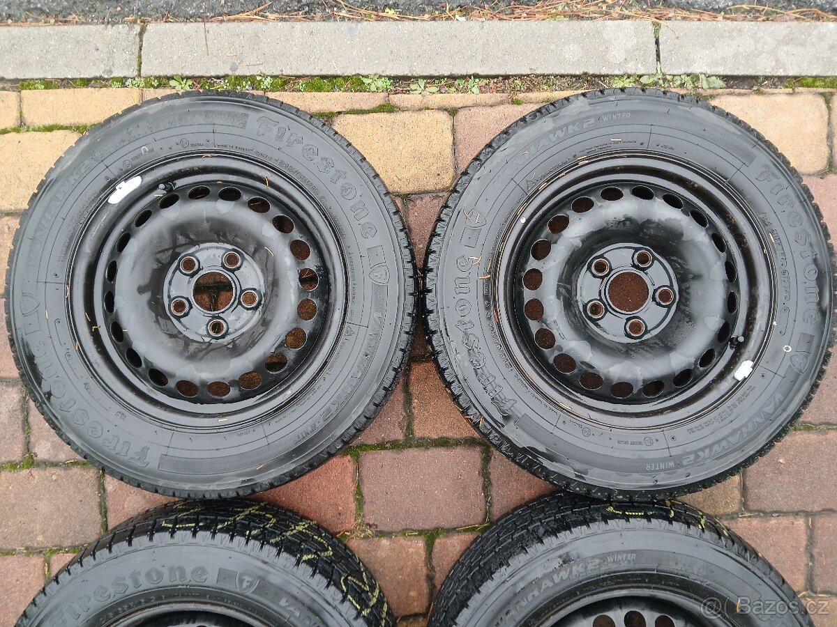 Plechová kola,sada,5x120,ET51,FIRESTONE,215/65 R16C,2x10/2x7 - 4
