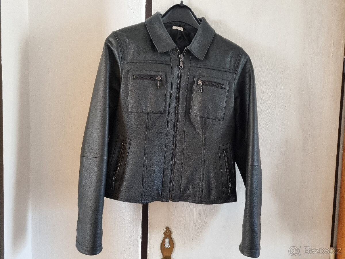 Černá dámská kožená bunda, vel. 38 - 4