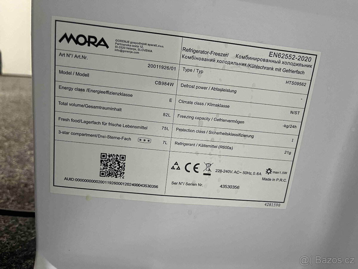 Chladnička MORA CB984W - 4